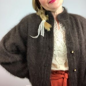 Vintage Misook Soft Angora Cardigan Sweater Jacket